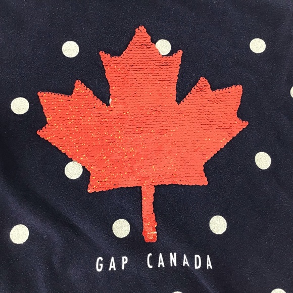 2/$25 GAP Kids Girl's Flippy Maple Leaf Navy Tee, XL - Picture 4 of 14